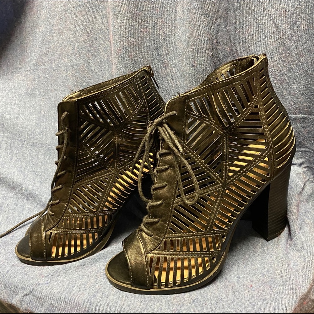 5” Black Lace-up Heels